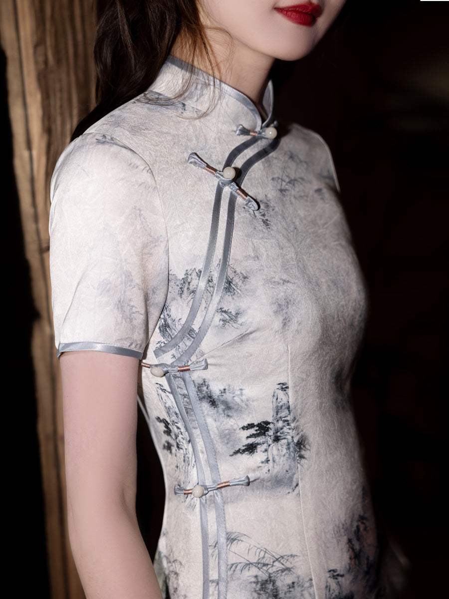New Chinese Style Cheongsam – Spring High-End Artistic Dress