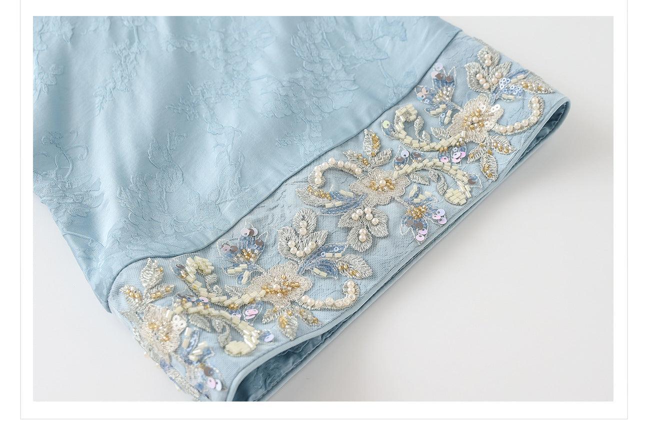 High-End National Style Beaded Jacket | Elegant Light Luxury Jacquard Top