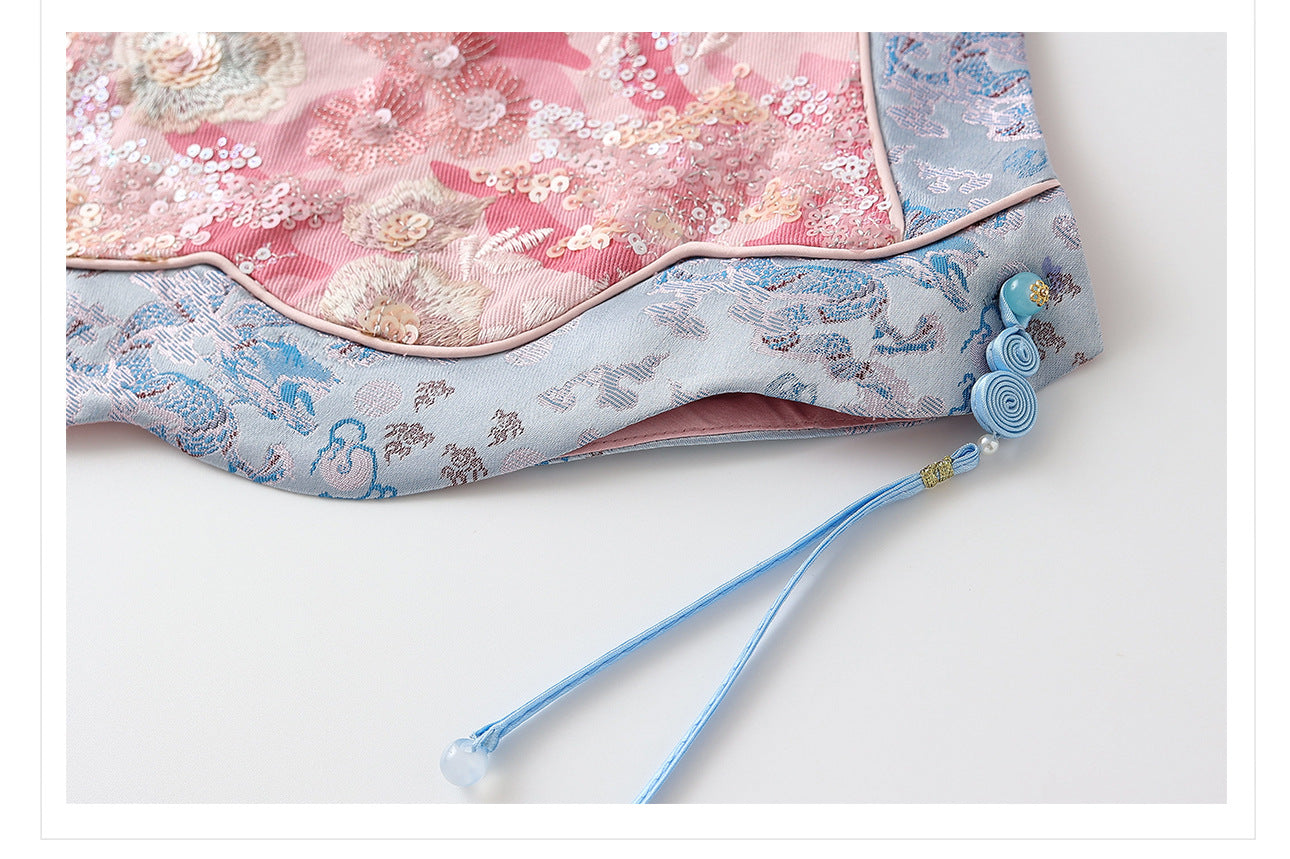 Jacquard Sequin Tank Top – Elegant National Style Women's Wear