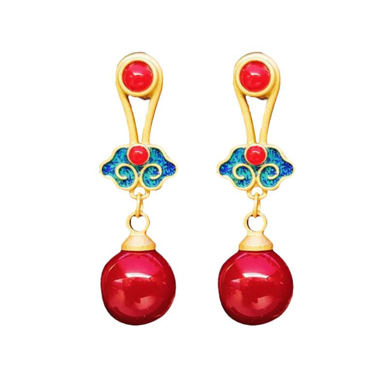 Ancient Style Retro Palace Earrings | Elegant Chinese Style Jewelry for Women
