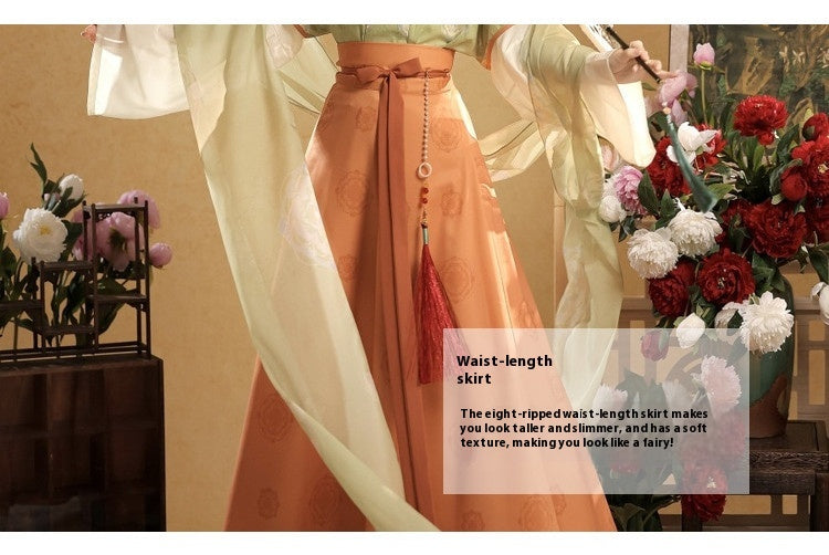 Tang Dynasty Hanfu Set — Beizi Shirt & Eight-Panel Waist Skirt