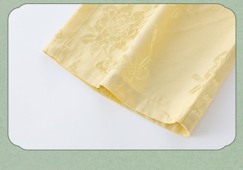 National Style Hanfu-Inspired Summer Set — Top & Pants for Children