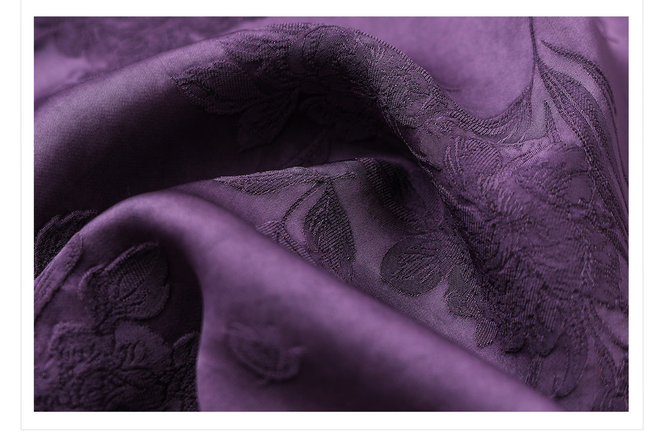 2026New Chinese Style Super Beautiful Purple Printed Rayon Vest and Skirt Early Autumn Set for Women