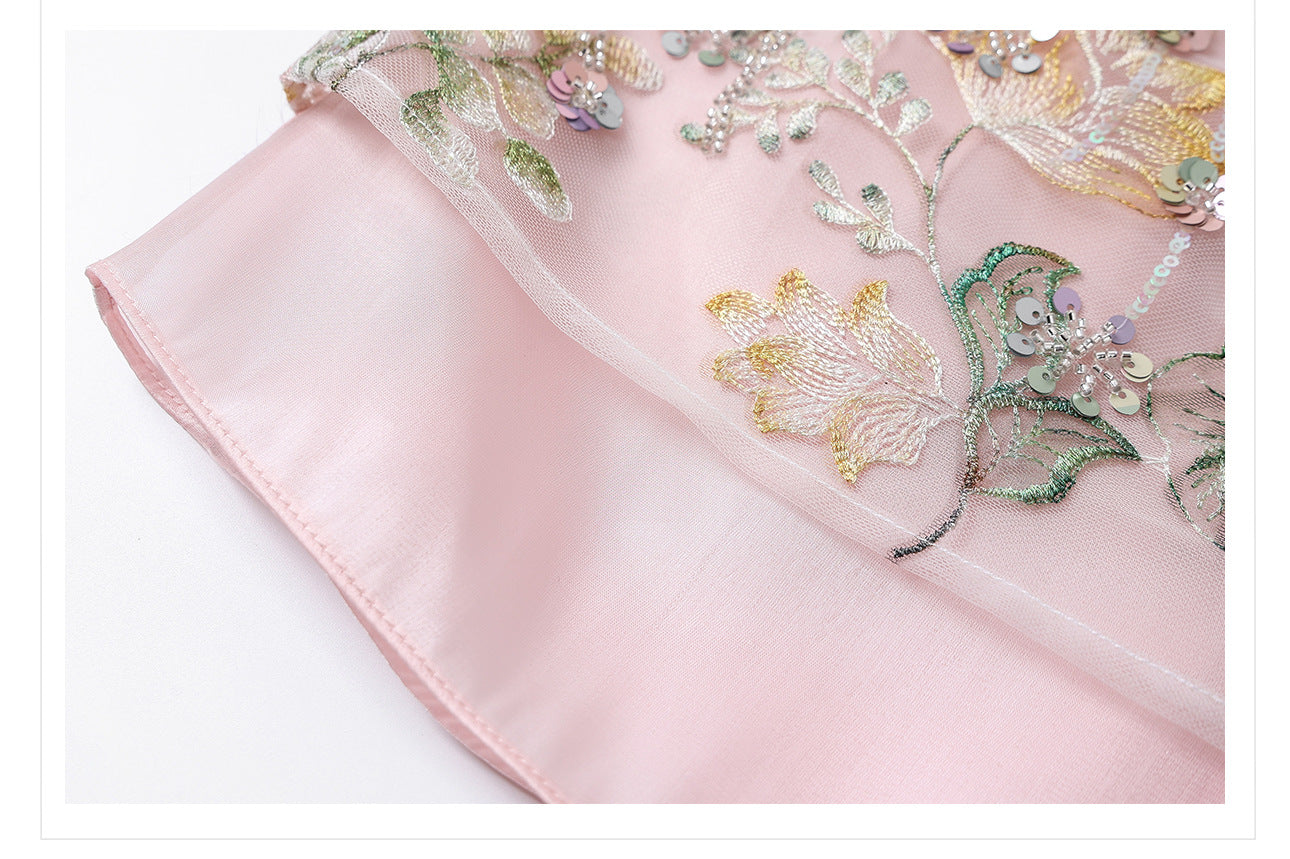 New Chinese Style Beaded Sequin Embroidered Light Luxury Elegant Top