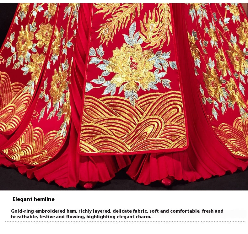 Xiuhe Wedding Dress Bride Plus Size Dragon Phoenix Gown Set