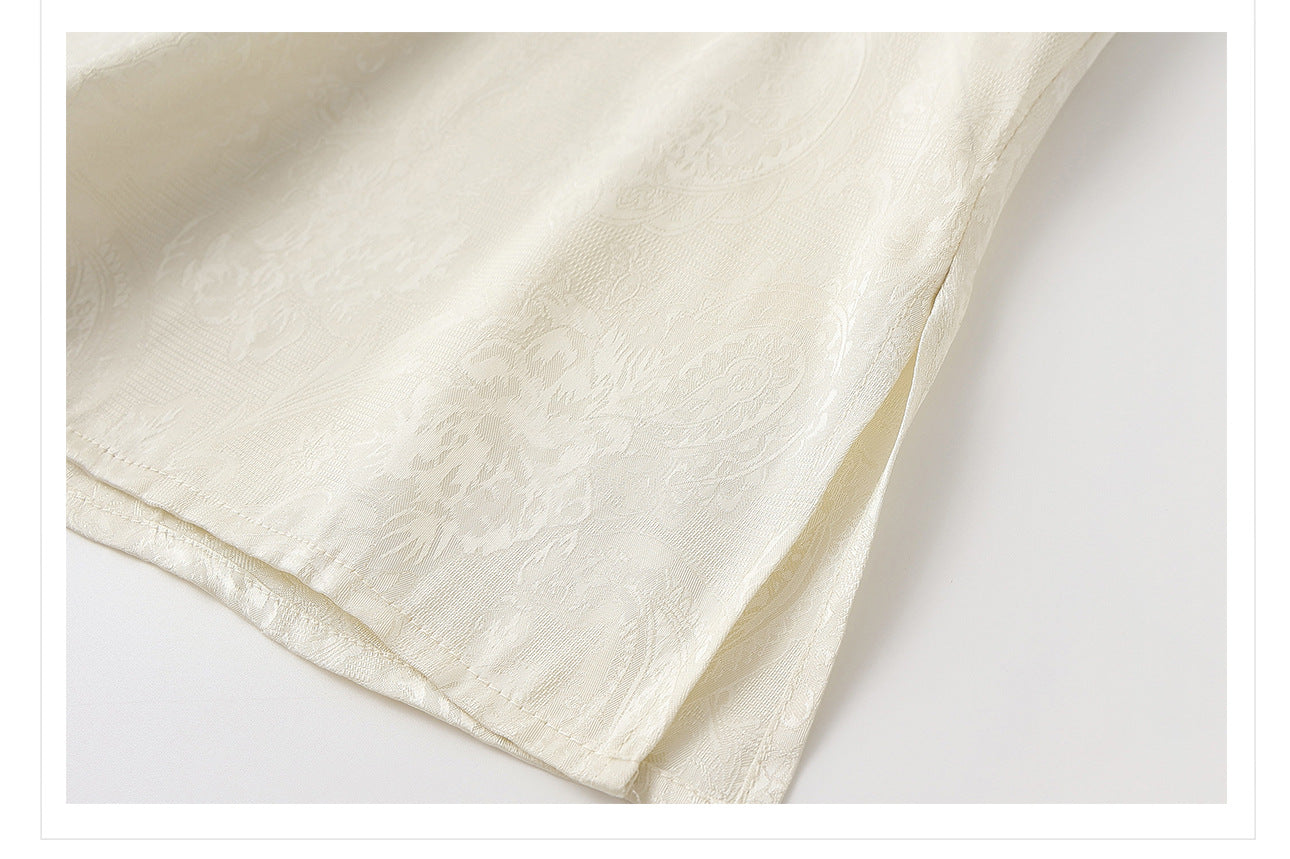 2025 New Chinese Style Elegant Jacquard Shirt | High-End Embroidered Button Top