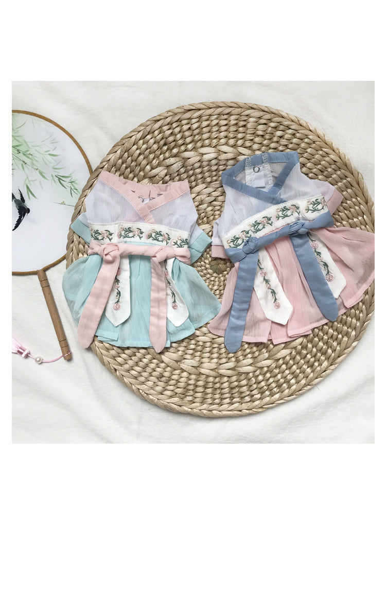 Lightweight Summer Pet Hanfu Small Dog Cat Chinese Style Dress