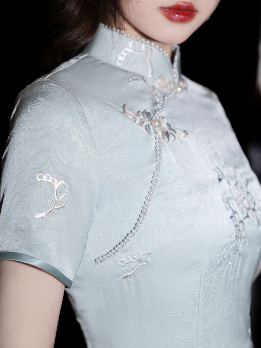 Artistic Camellia Cheongsam – Retro Youth Fresh Dress