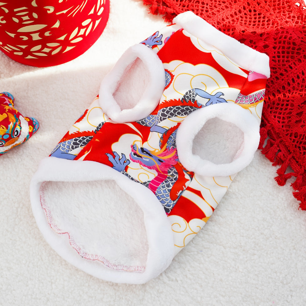 Pet Northeast Large Floral Coat Warm Cotton Jacket for Dogs & Cats