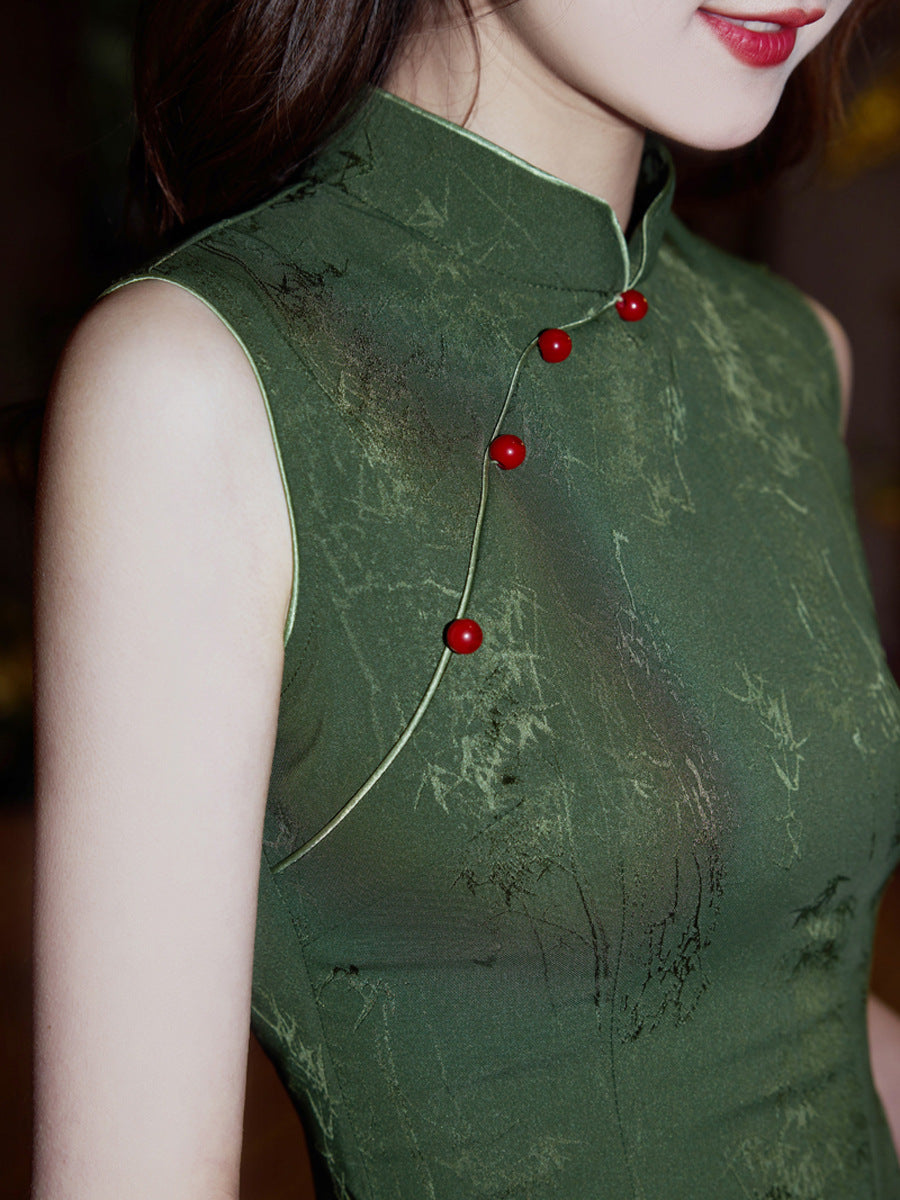 New Chinese Style Qipao – Jacquard Slim Fit Summer Dress