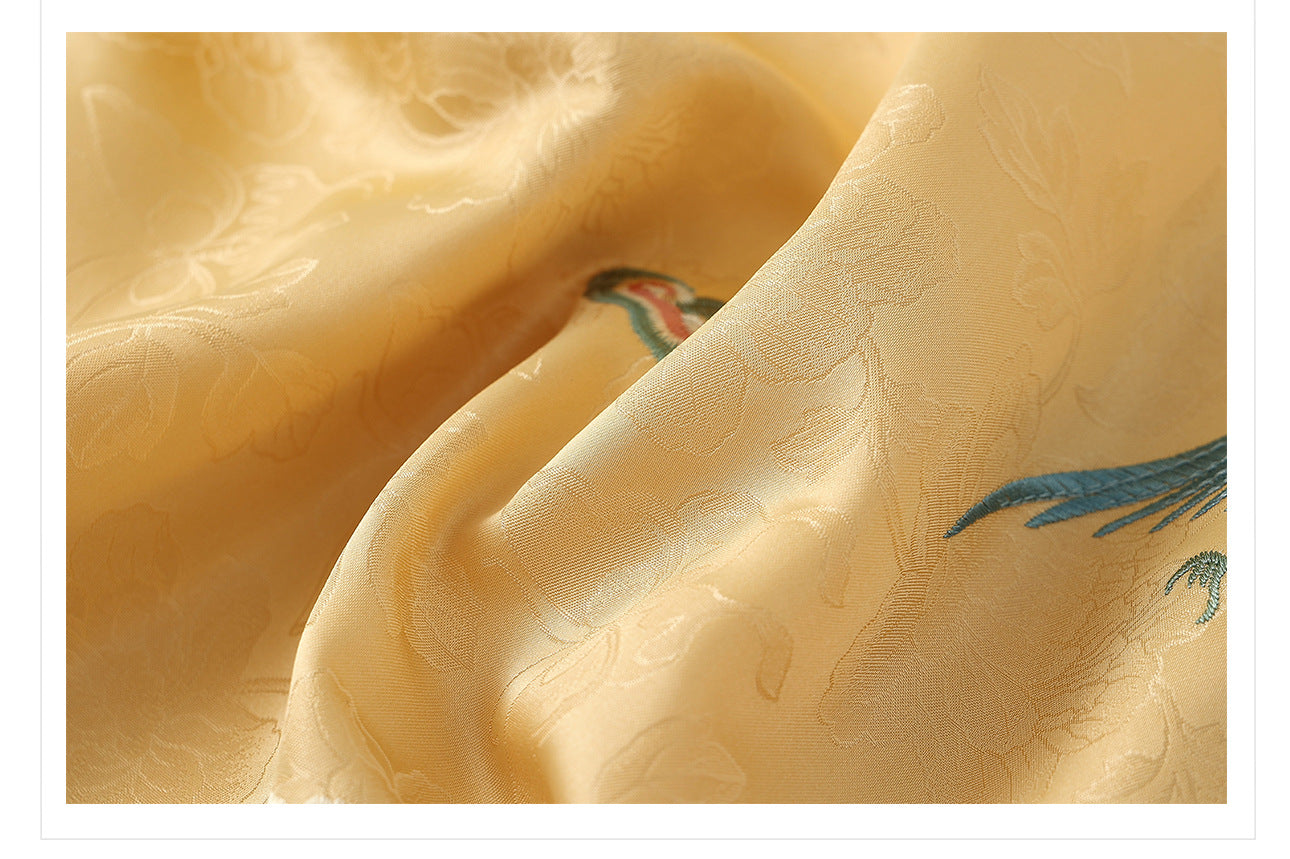 Luxury V-Neck Embroidered Jacket – Modern Chinese Style Outerwear