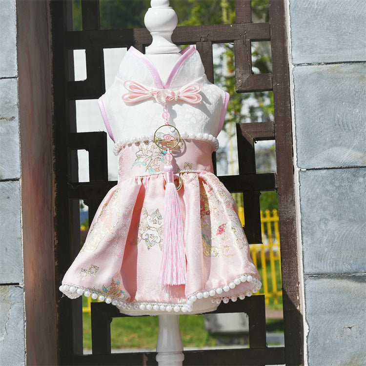 Pet Princess Tang Suit Chinese Style Cheongsam for Cats and Dogs