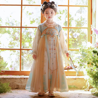 Girls’ Spring Autumn Hanfu Dress | Chinese Style Fairy Tang Suit Princess Outfit