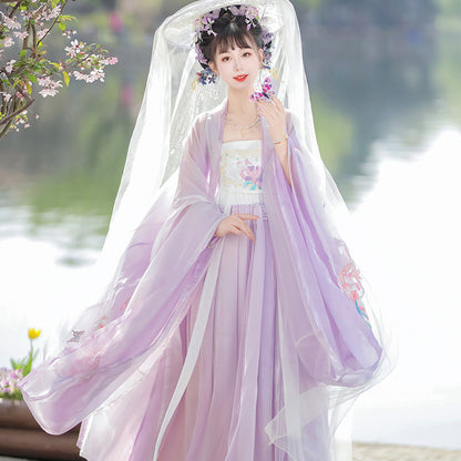 Oriental Ancient Hanfu — Restored Fairy Purple Spring Summer Set