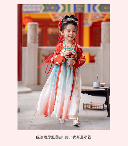 Girls’ Spring Autumn Hanfu | High-End Fairy Ru Skirt National Style Dress