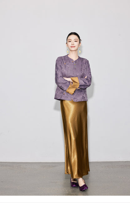 Elegant Satin Midi Mermaid Skirt, Slimming Design