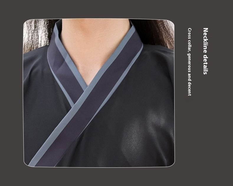 Oriental Ancient Drama Hanfu Costume Mens White Ink Print Daily Wear