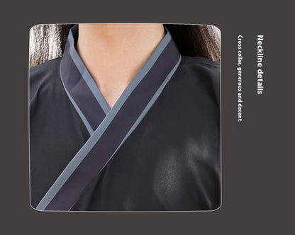 Oriental Ancient Drama Hanfu Costume Mens White Ink Print Daily Wear