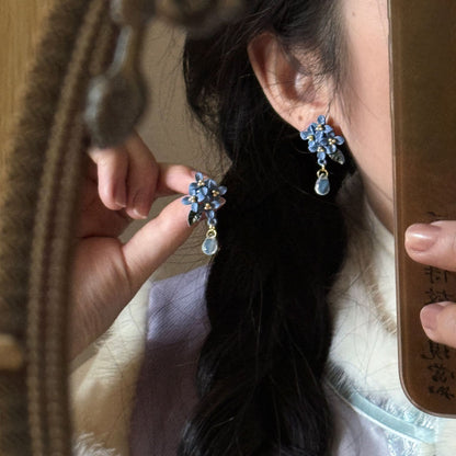 Orchid Flower Earrings | New Chinese Style Ethnic Ancient Sweet Cheongsam Accessory