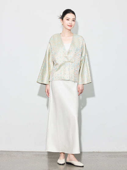 Stylish Autumn Jacquard Collar Blouse for Women