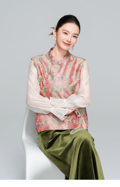 Sophisticated Sleeveless Asymmetrical Stand Collar Vest