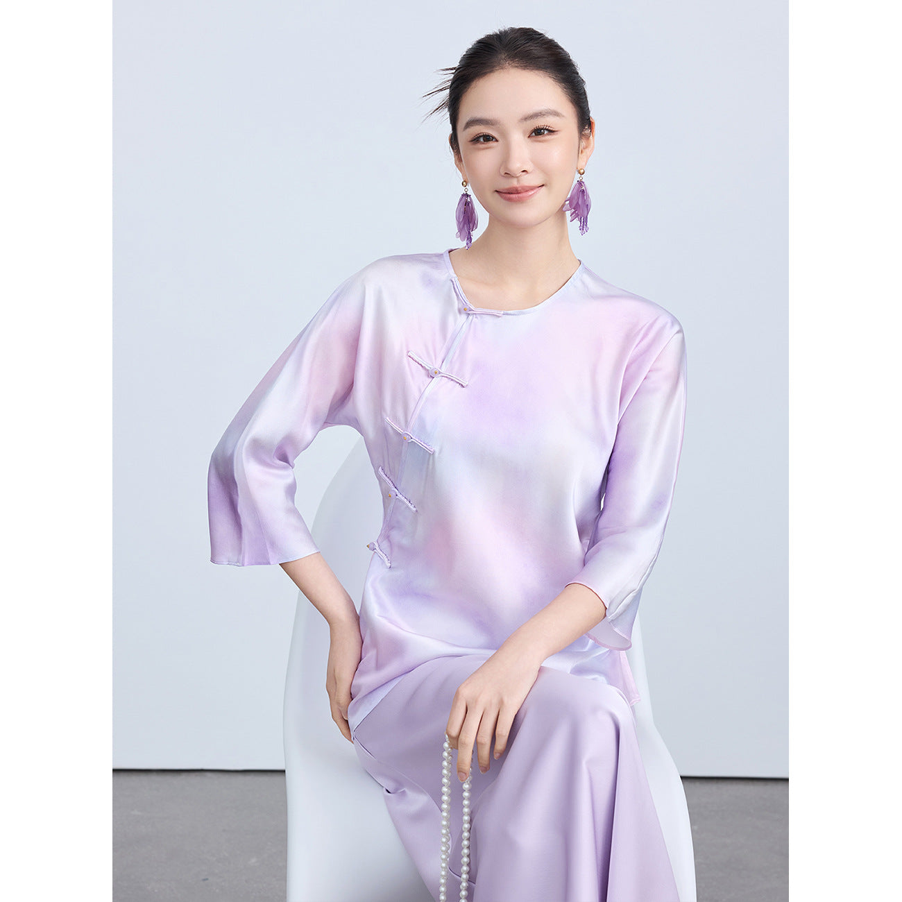 Elegant Waist-Cinching Chinese Style Summer Top