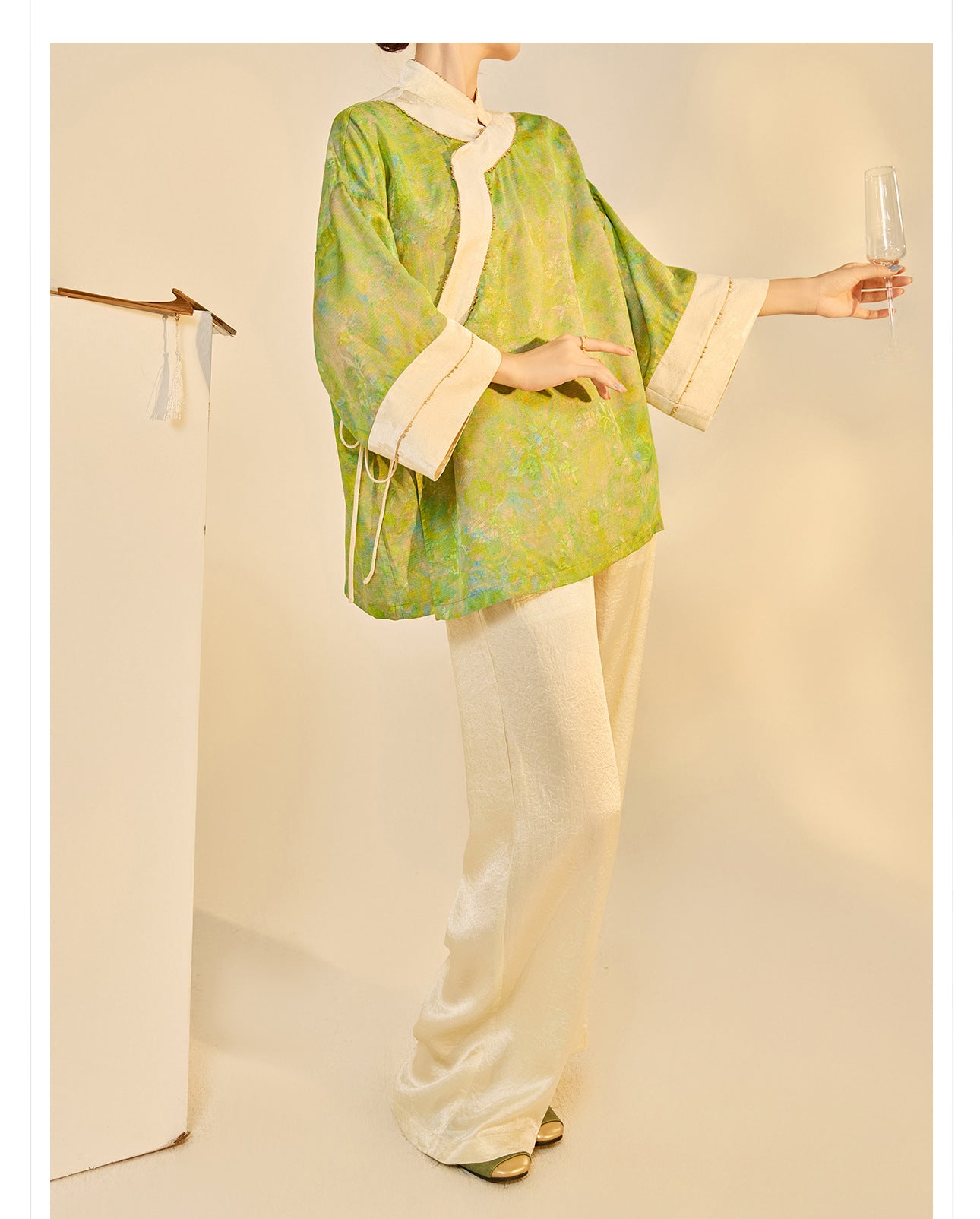 Early Autumn New Chinese Style Silk Lace-Up Short Coat | Retro Thin Top for Women