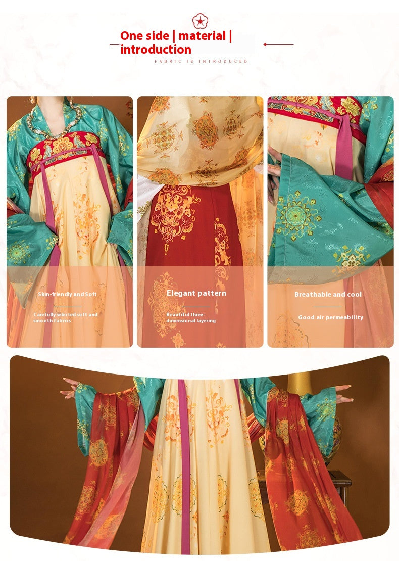 Oriental Ancient Hanfu Set — Spring Flowing Hezi Skirt Outfit