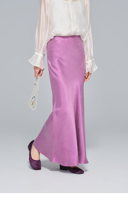 Elegant Light National Style Copper Ammonia Silk Skirt