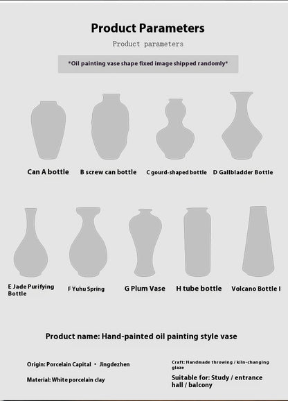 Jingdezhen Handmade Ceramic Vase — Oil Painting Style Small Home Decor