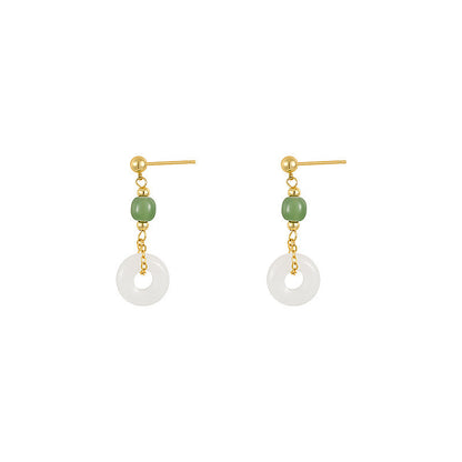 Ancient Style Jade Tassel Earrings — High-End Chinese Style Earrings for Women