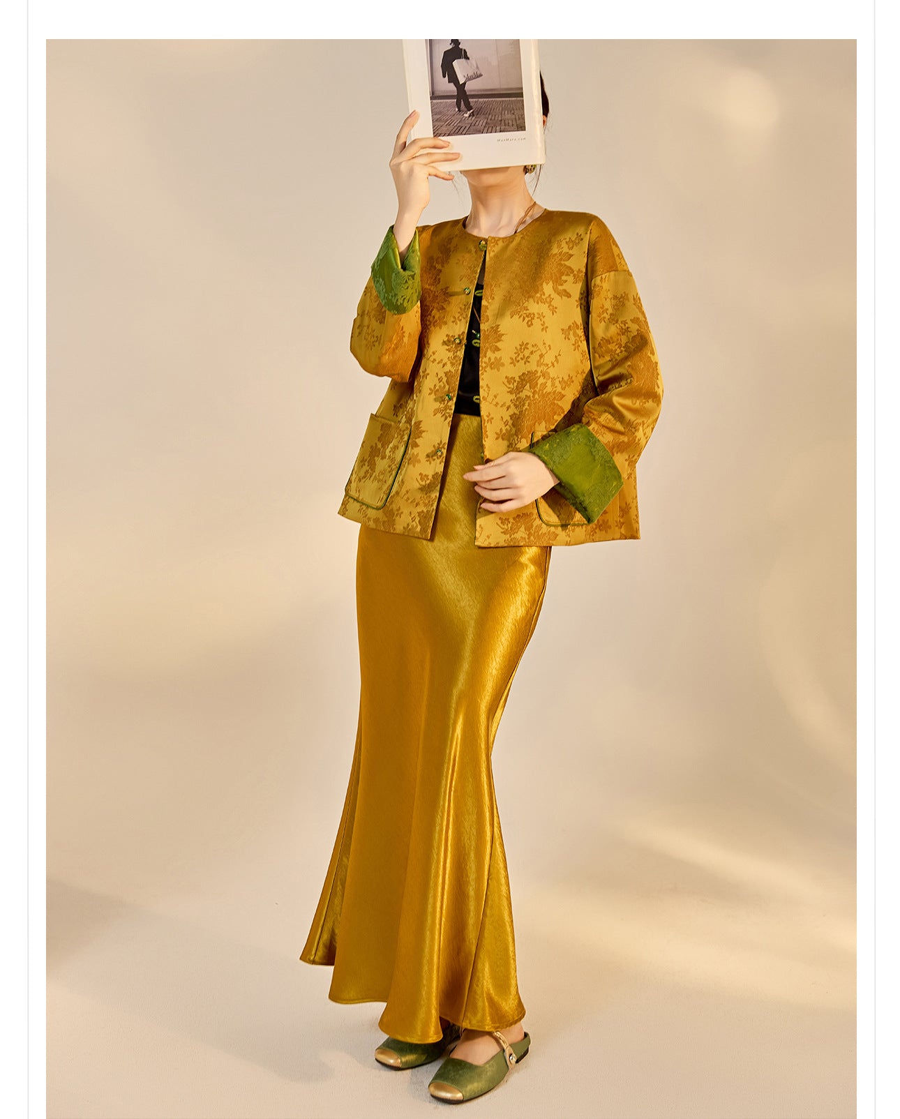 New Chinese Style Reversible Jacquard Elegant Top