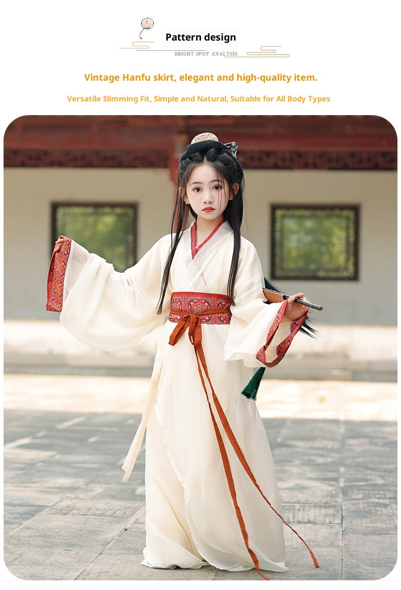 Girls’ Summer Hanfu | Wei Jin Style Daily Warring States Robe Fairy Dress