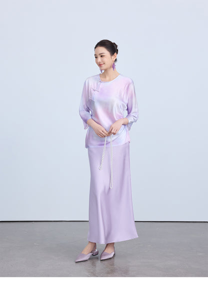 Elegant Waist-Cinching Chinese Style Summer Top