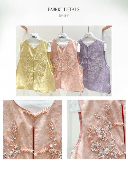 Sophisticated Sleeveless Retro Silk Vest