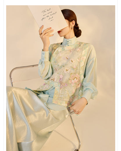 Embroidered Mulberry Silk Vest – New Chinese Style Women's Top
