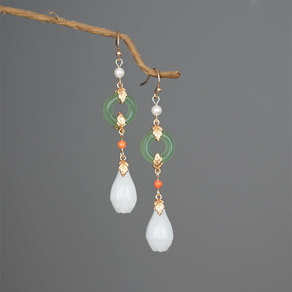 Magnolia Peace Buckle Earrings | New Chinese Style Retro Hanfu Cheongsam Accessory