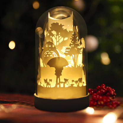 DIY 3D Paper Carving Lamp Handmade Panoramic Night Light