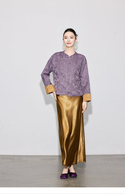 Elegant Satin Midi Mermaid Skirt, Slimming Design