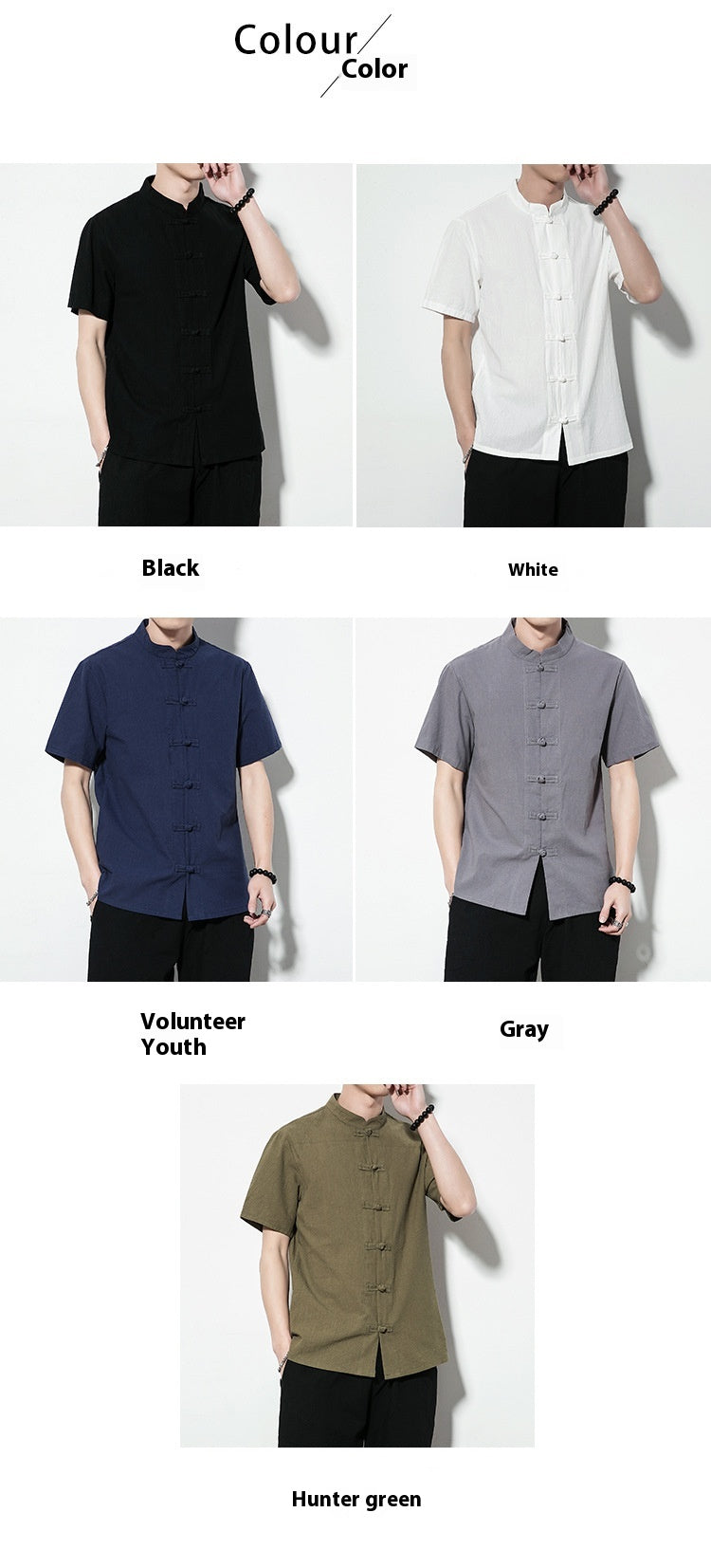 Summer Chinese Style Men’s Shirt — Linen Tang Suit Retro Short Sleeve