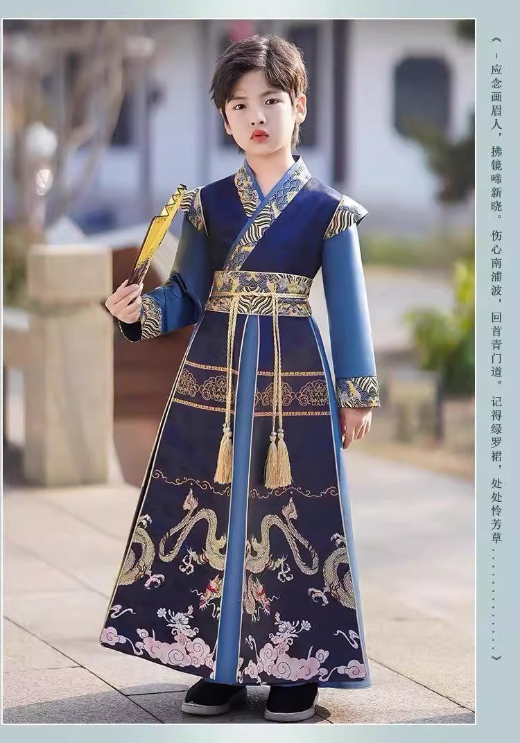 Boys’ Spring Autumn Hanfu | Ancient Style Handsome Tang Suit Costume