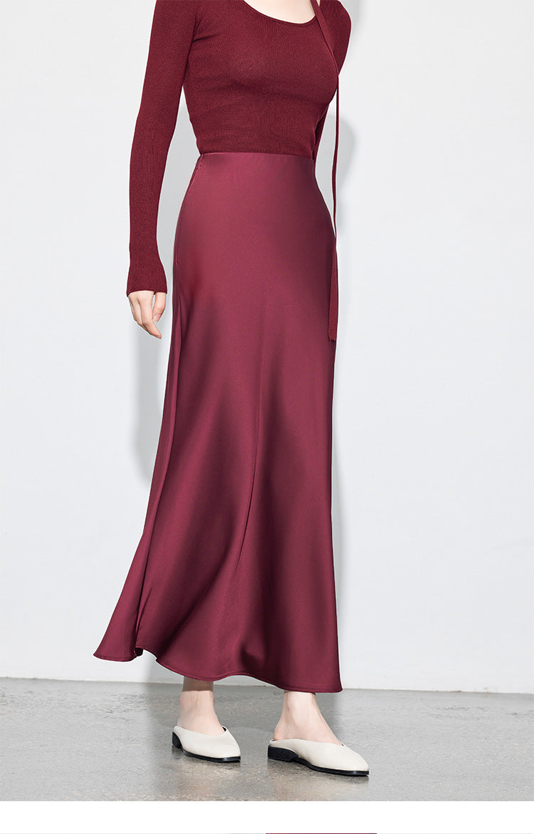 Chic High-End Acetate Midi Mermaid Skirt