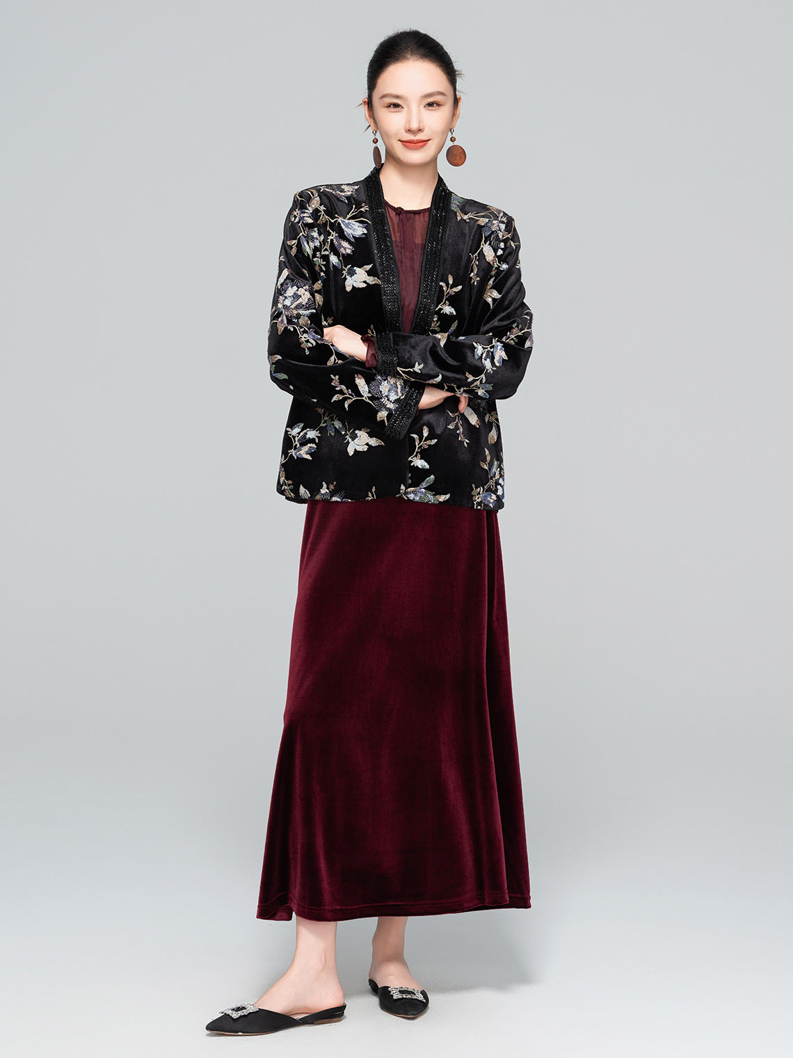 Elegant Loose Retro Sequin Jacket for Women