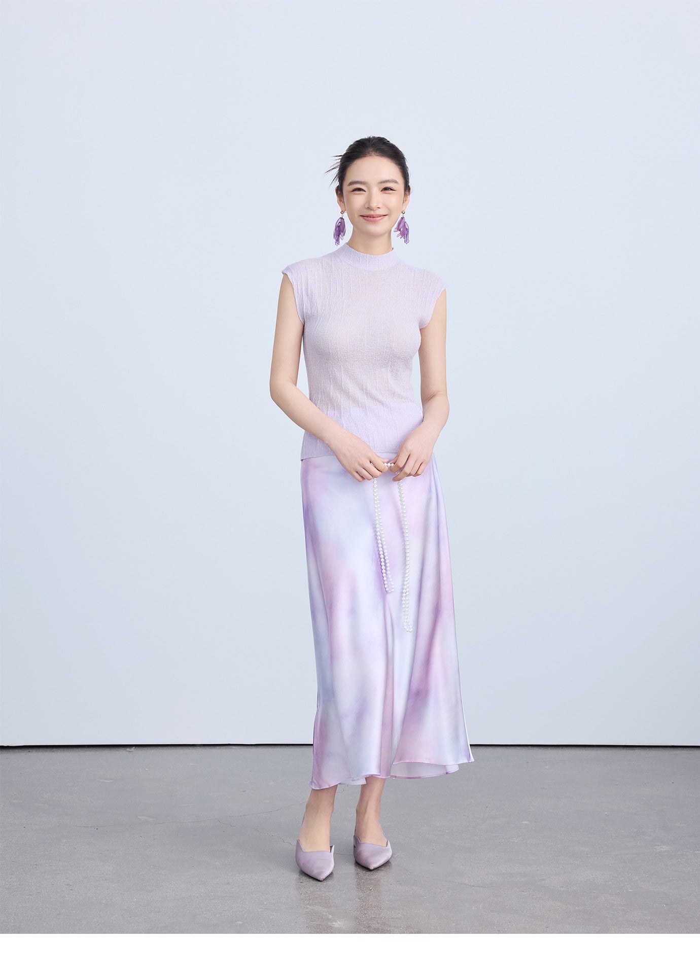 Chic High-End Silk Gradient Half Skirt for Women