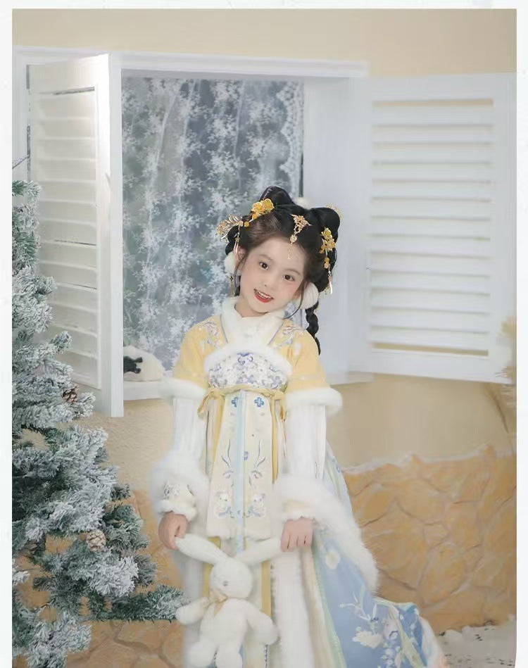 Children’s Winter Hanfu | Thickened Tang Suit New Year Outfit for Girls