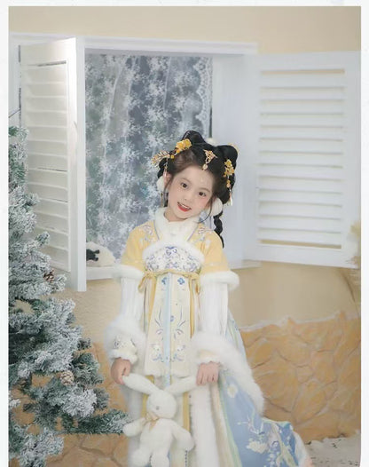 Children’s Winter Hanfu | Thickened Tang Suit New Year Outfit for Girls