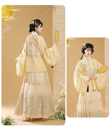 Trees of Sea 2025 New Ming Hanfu Set Stand Collar Embroidered Horse Face Skirt