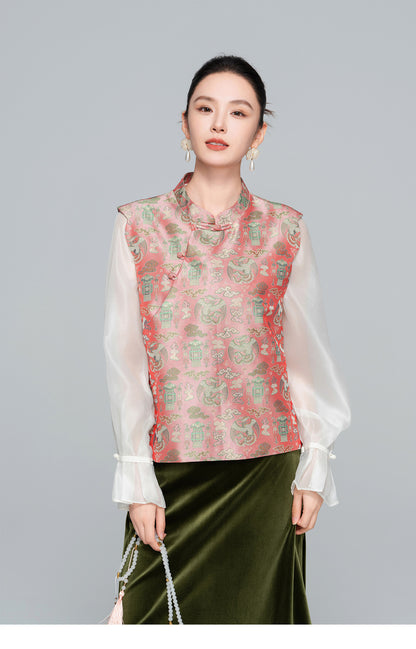 Sophisticated Sleeveless Asymmetrical Stand Collar Vest