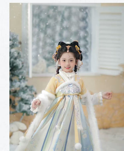 Children’s Winter Hanfu | Thickened Tang Suit New Year Outfit for Girls