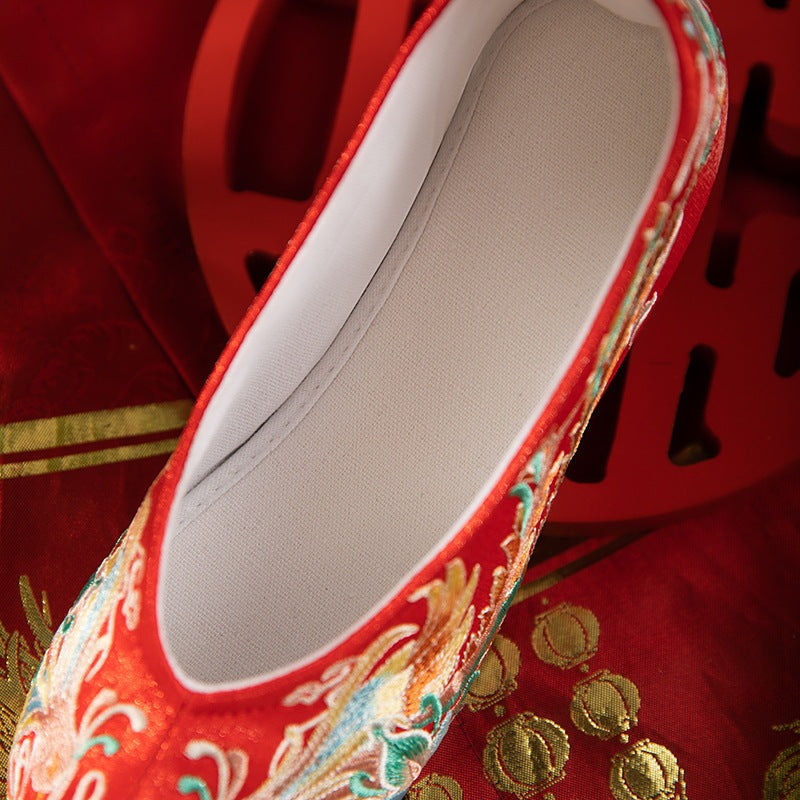 Autumn 2025 Hanfu Shoes — Bride Xiuhe Shoes with Inner Height for Women